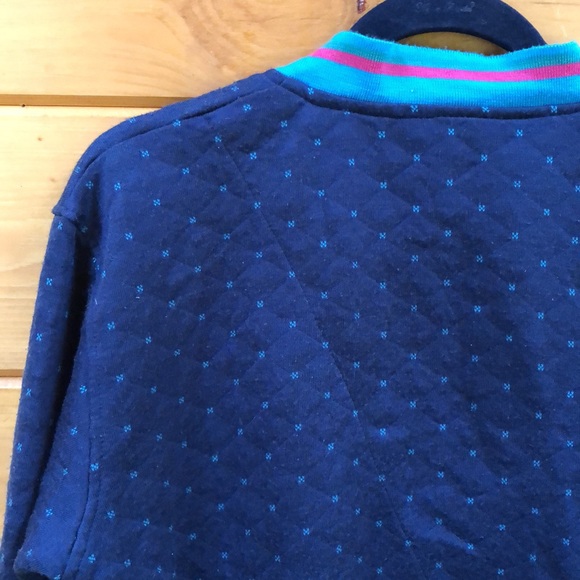 Vintage Gitano Quilted Button Down Cardigan Floral Liner Stripe Cuff Medium M - Picture 5 of 10